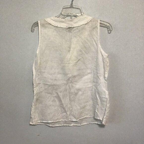 Talbots Petites White Linen Sleeveless Top Size S - Picture 9 of 12